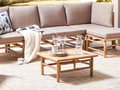 Miniatyrbillede 2 af 5: Udendørs Sofabord Bambus Træ Lounge Bord Udendørs Lavt Træbord til Haven Loungebord til Terrasse Havesofabord