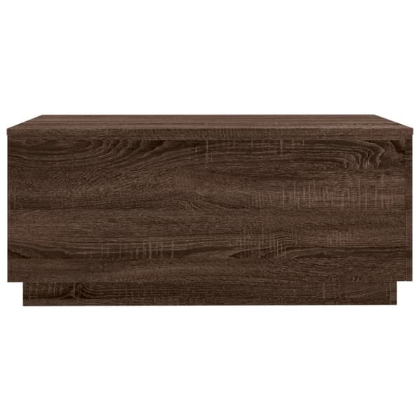 vidaXL Salongbord med LED-lys brun eik 90x50x40 cm