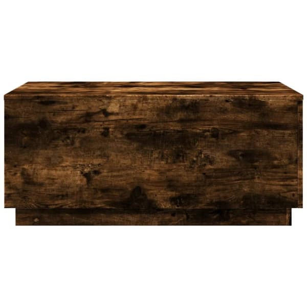 vidaXL sofabord med LED-lys 90x50x40 cm røget egetræsfarve