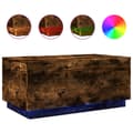 Miniatyrbillede 2 af 11: vidaXL sofabord med LED-lys 90x50x40 cm røget egetræsfarve