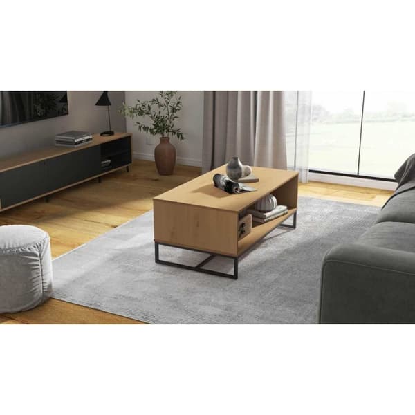 Vivo soffbord 1 hylla ek dekor,svart.