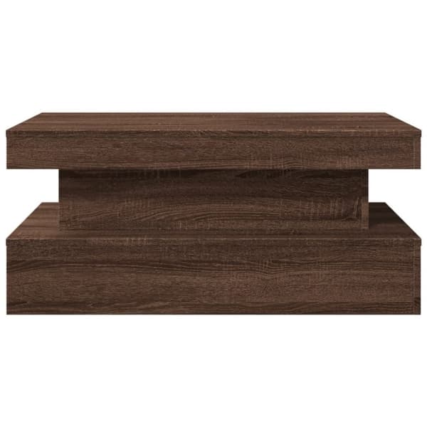vidaXL Soffbord med LED brun ek 90x50x40 cm