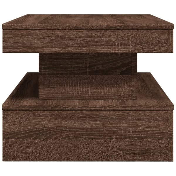 vidaXL Soffbord med LED brun ek 90x50x40 cm