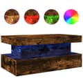 Miniatyrbillede 2 af 11: vidaXL sofabord med LED-lys 90x50x40 cm røget egetræsfarve