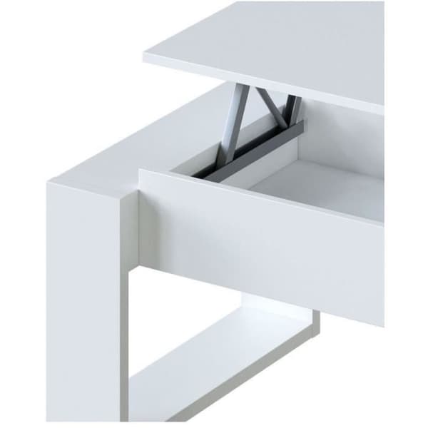 Lyftbart soffbord - Vit melamin - L 105 x D 55 x H 45 cm NOVA