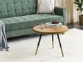 Miniatyrbilde 2 av 7: Sofabord Lyst Tre og Gullfarget MDF-plate Stativunderstell Stue Møbler Moderne Design