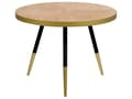 Miniatyrbilde 1 av 7: Sofabord Lyst Tre og Gullfarget MDF-plate Stativunderstell Stue Møbler Moderne Design