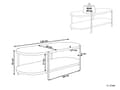 Miniatyrbillede 3 af 7: Sofabord lyst træ 120 x 50 cm oval MDF-plade jern metalben hylde klassisk moderne stil