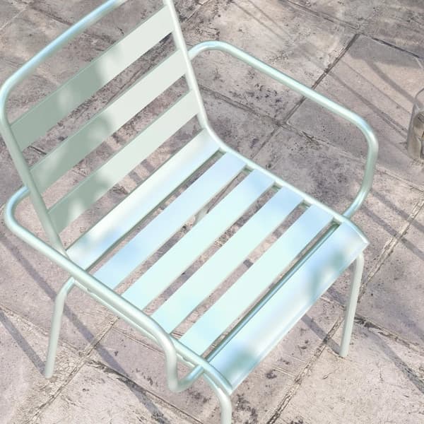Rootz Havemøbelsæt - Balkon Bistrosæt - 2-delt - Sammenfoldelig - Moderne Design - Sofabord - Stål - Grøn - 51 x 58 x 78 cm