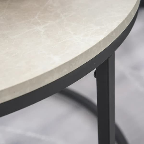 Rootz 2 -sohvapöydät - Sivupöydät - Teollinen muotoilu - Yöpöytä - MDF-metalli - Harmaa-musta - 78,5 cm X 78,5 cm X 46,5 cm