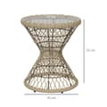 Miniatyrbillede 3 af 7: Rootz Sofabord - Sidebord - Havebord - Boho Design - Glasplade - PE Rattan - Naturlig - Lysebrun - 45 cm x 45 cm x 52 cm