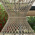 Miniatyrbillede 7 af 7: Rootz Sofabord - Sidebord - Havebord - Boho Design - Glasplade - PE Rattan - Naturlig - Lysebrun - 45 cm x 45 cm x 52 cm