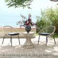 Miniatyrbillede 2 af 7: Rootz Sofabord - Sidebord - Havebord - Boho Design - Glasplade - PE Rattan - Naturlig - Lysebrun - 45 cm x 45 cm x 52 cm