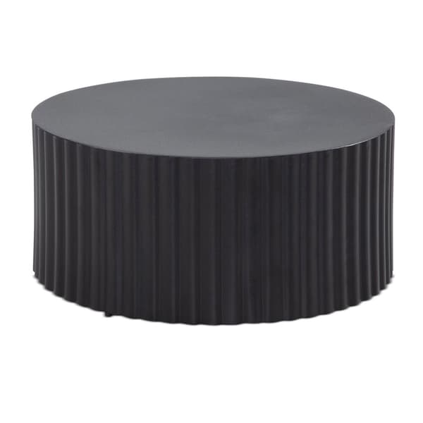 Rootz Modern Design Sofabord - Rundt bord - Elegant Lamellook - Håndlavet - Anti-Slip Nubs - Pulverlakeret jern - 67cm x 67cm x 31cm