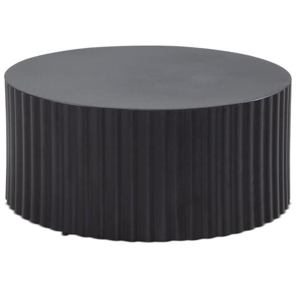 Rootz Modern Design Sofabord - Rundt bord - Elegant Lamellook - Håndlavet - Anti-Slip Nubs - Pulverlakeret jern - 67cm x 67cm x 31cm