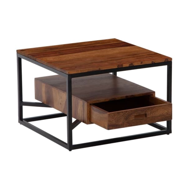 Rootz Modern Soffbord - Fyrkantigt bord - Förvaringsutrymme - Metallram - 60cm x 60cm x 40cm