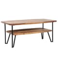 Pikkukuva 7 / 7: Rootz Modern Industrial -sohvapöytä - Suorakaiteen muotoinen pöytä - Säilytystila - Käsintehty - Sheesham Wood - 90cm x 50cm x 40cm