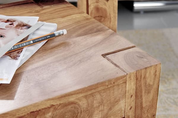 Rootz 3-delade häckbord - Massivt trä - Acacia - Handgjorda - Utrymmesbesparande - Unik ådring - 45cm x 50cm x 36cm