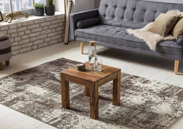 Rootz Solid Wood Soffbord - Vardagsrumsbord - Sheesham Wood - Handgjorda - Unik design - 45cm x 40cm x 45cm