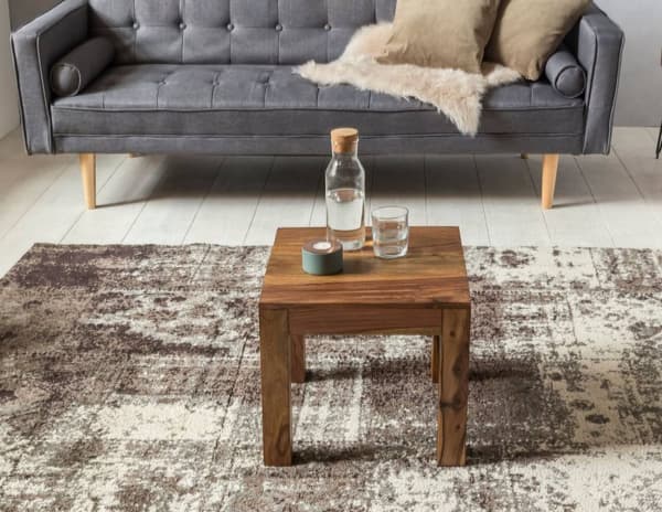 Rootz Solid Wood Soffbord - Vardagsrumsbord - Sheesham Wood - Handgjorda - Unik design - 45cm x 40cm x 45cm