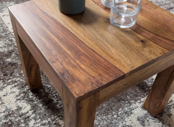 Rootz Solid Wood Soffbord - Vardagsrumsbord - Sheesham Wood - Handgjorda - Unik design - 45cm x 40cm x 45cm