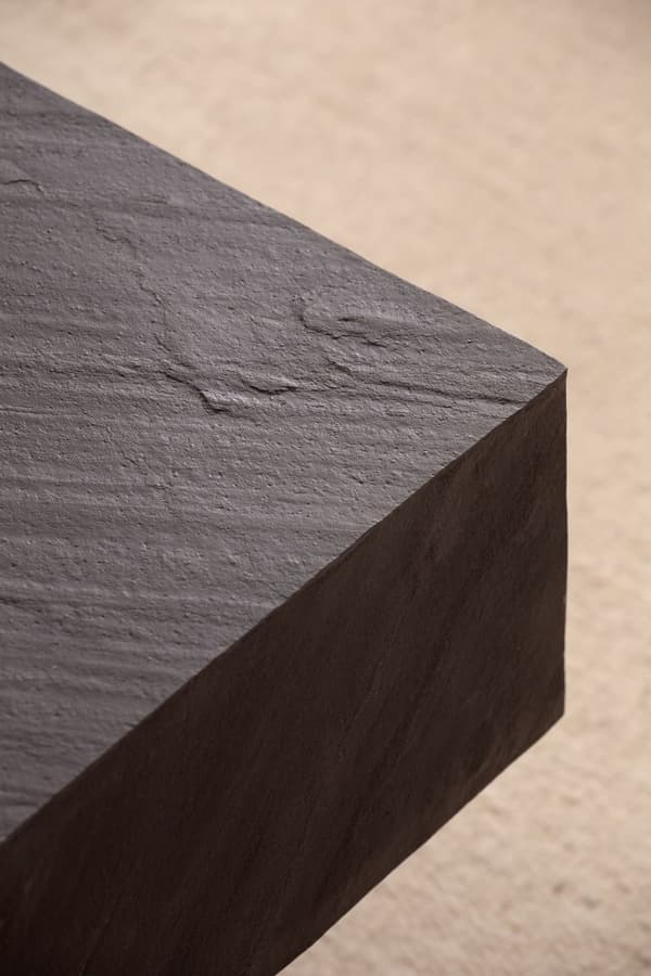 Rootz Modern Design Square Soffbord - Antracit 3D Yta - Handgjord - Unik - Mango massivt trä - MDF - Höjdjusterbara knoppar - 64cm x 64cm x 35cm