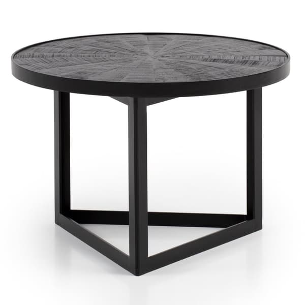 Rootz Industrial Design Soffbord - Runt bord - Triangulär stomme - Handgjorda - Mangoträ - Unikt - 58cm x 58cm x 40cm