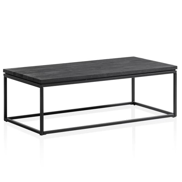 Rootz Modern Design Soffbord - Rektangulärt bord - Handgjort - Unikt - Naturligt trä ådring - 120cm x 60cm x 40cm - Mango massivt trä - Pulverlackerat