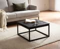 Miniatyrbillede 3 af 7: Rootz Modern Design Sofabord - Firkantet bord - Håndlavet - Mangotræ - Sort - Unik - Anti-Slip Nubs - 60cm x 60cm x 35cm
