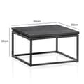 Miniatyrbillede 4 af 7: Rootz Modern Design Sofabord - Firkantet bord - Håndlavet - Mangotræ - Sort - Unik - Anti-Slip Nubs - 60cm x 60cm x 35cm