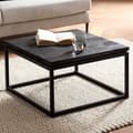 Miniatyrbillede 2 af 7: Rootz Modern Design Sofabord - Firkantet bord - Håndlavet - Mangotræ - Sort - Unik - Anti-Slip Nubs - 60cm x 60cm x 35cm