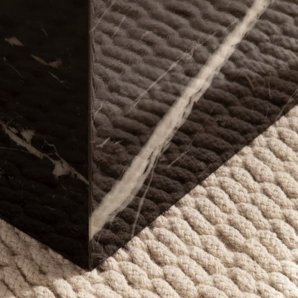 Rootz Elegant soffbord - Sidobord - Marmorlook - Svart - Förvaringsyta - Sidobord - 40cm x 40cm x 45cm