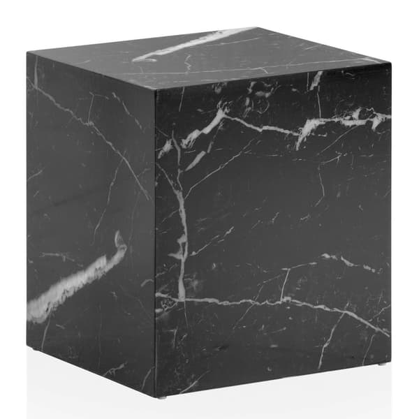 Rootz Elegant soffbord - Sidobord - Marmorlook - Svart - Förvaringsyta - Sidobord - 40cm x 40cm x 45cm