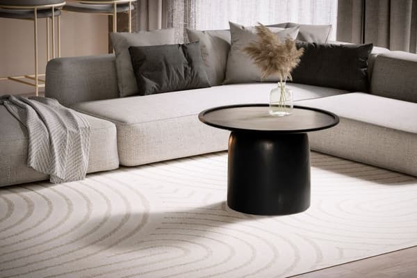 Rootz Modern Design -sohvapöytä - Pyöreä pöytä - Rumpun runko - Käsintehty - Mangopuu - Musta - Ainutlaatuinen - Suojalakka - Korotettu reuna - 60cm x