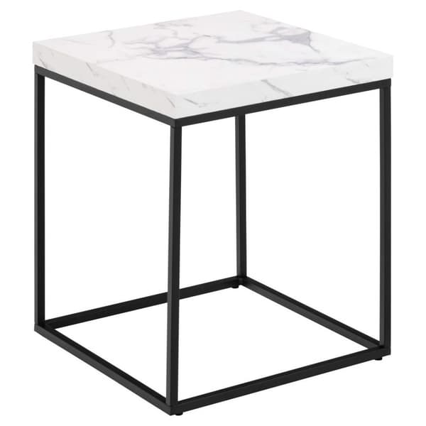 Barossa soffbord 40cm marmor look vit.