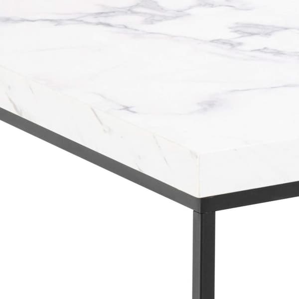 Barossa soffbord 60cm marmor look vit.