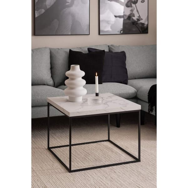 Barossa soffbord 60cm marmor look vit.