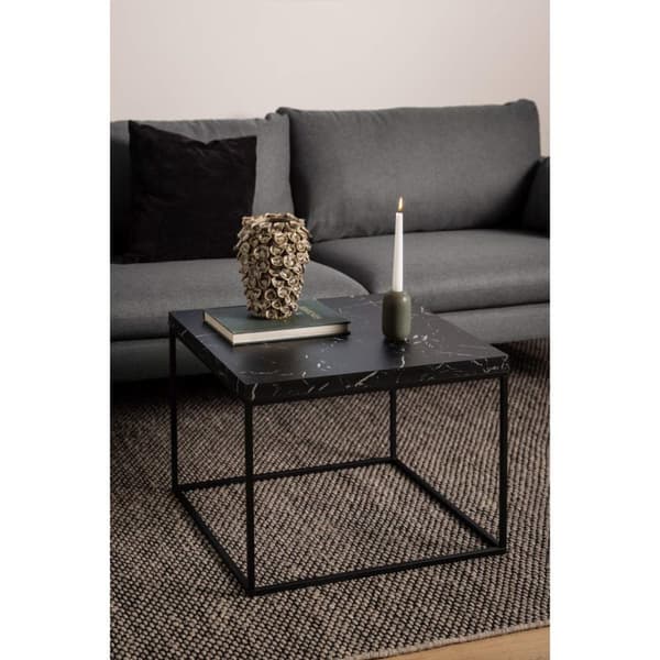 Barossa sofabord 60cm marmor dekor svart.