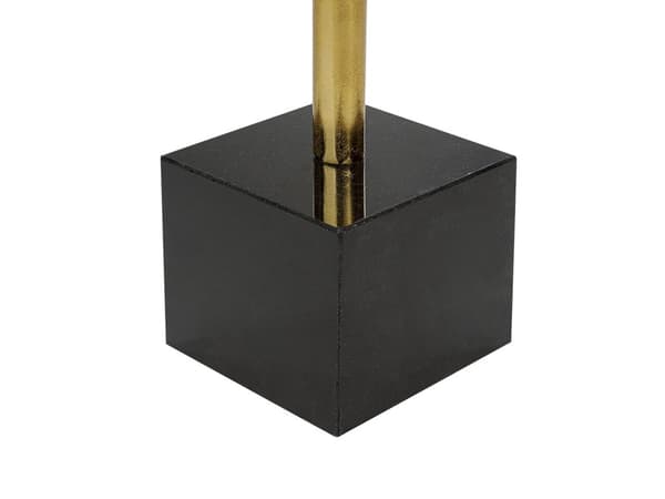 Sidobord Svart och Guld Metall Stenfot Rund Geometrisk Form Modernt Ändbord
