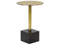 Miniatyrbild 1 av 7: Sidobord Svart och Guld Metall Stenfot Rund Geometrisk Form Modernt Ändbord
