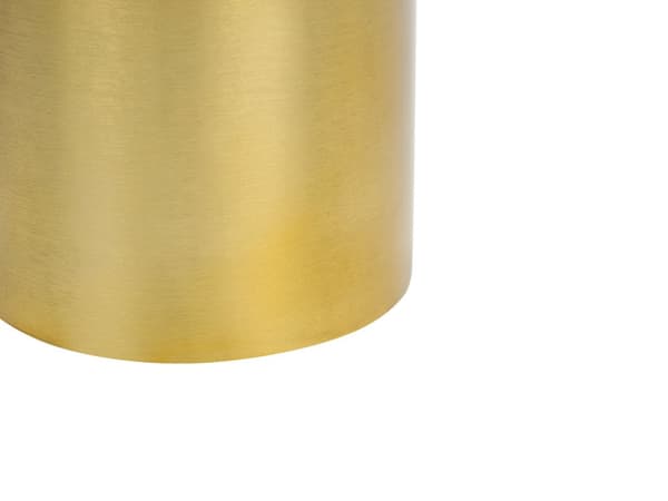 Sidobord Vit och Guld Metall Sten Bas Rund Geometrisk Form Modernt Ändbord