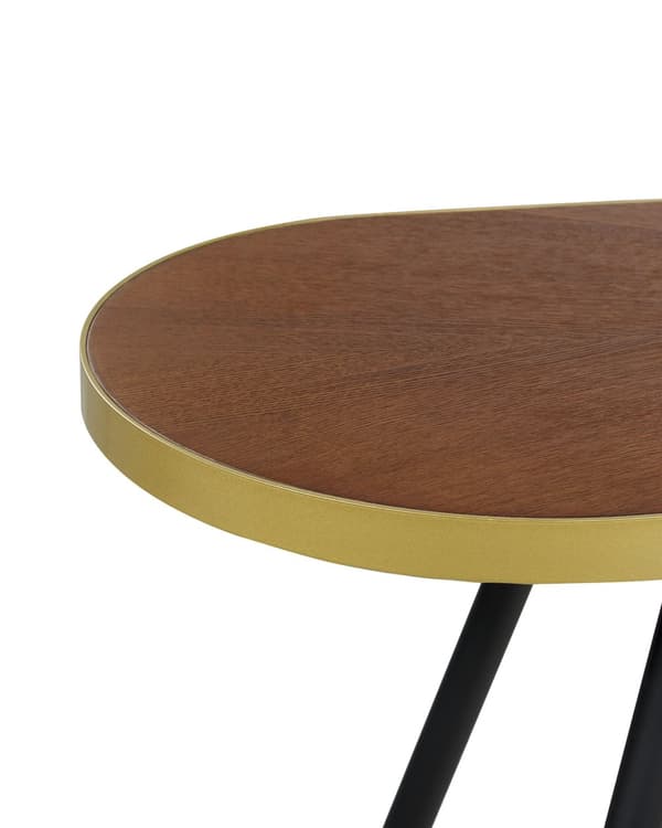 Konsolbord Mörkt trä MDF Guldbas Vardagsrum Hallmöbler Minimalistisk Design