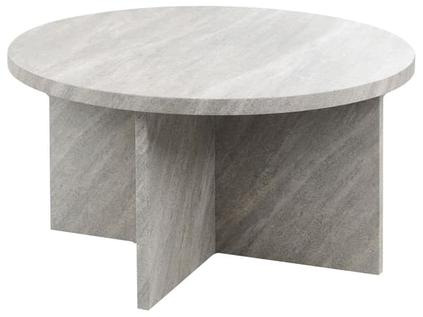 Sofabord Grå MDF stenlignende finér steneffekt 80 x 80 cm Klassisk moderne design stue