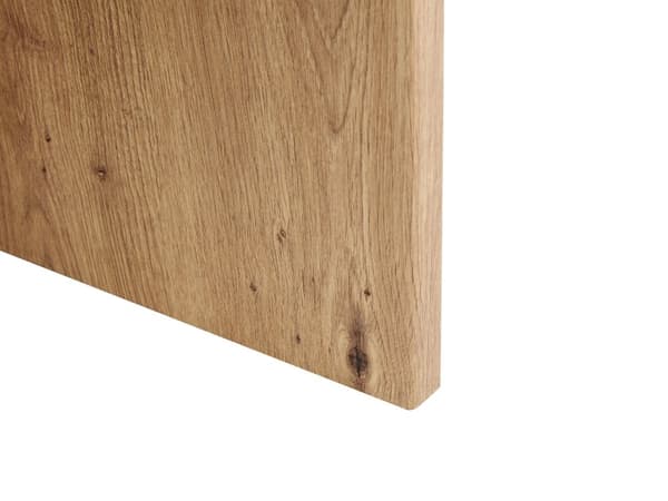 Sidebord lyst træ med træ effekt 55 x 42 cm rundt X-base moderne stil stue opholdsrum