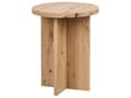 Miniatyrbillede 1 af 7: Sidebord lyst træ med træ effekt 55 x 42 cm rundt X-base moderne stil stue opholdsrum