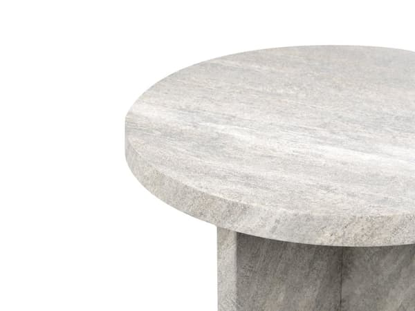 Sidebord grå beton med steneffekt 55 x 42 cm rundt X-base moderne stil stue opholdsrum