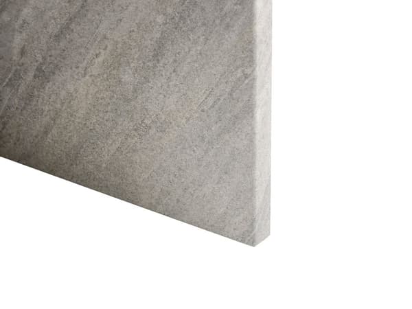 Sidebord grå beton med steneffekt 55 x 42 cm rundt X-base moderne stil stue opholdsrum