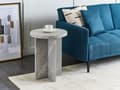 Miniatyrbillede 2 af 8: Sidebord grå beton med steneffekt 55 x 42 cm rundt X-base moderne stil stue opholdsrum