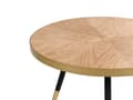 Miniatyrbillede 5 af 7: Sofabord Mørkt Træ ø 61 cm Rundt Bord med Gylden Ben til Sofa Stue Tilbehør