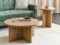 Miniatyrbillede 4 af 6: Sofabord i lyst træ MDF 80 x 80 cm Klassisk moderne design stue opholdsrum moderne stil